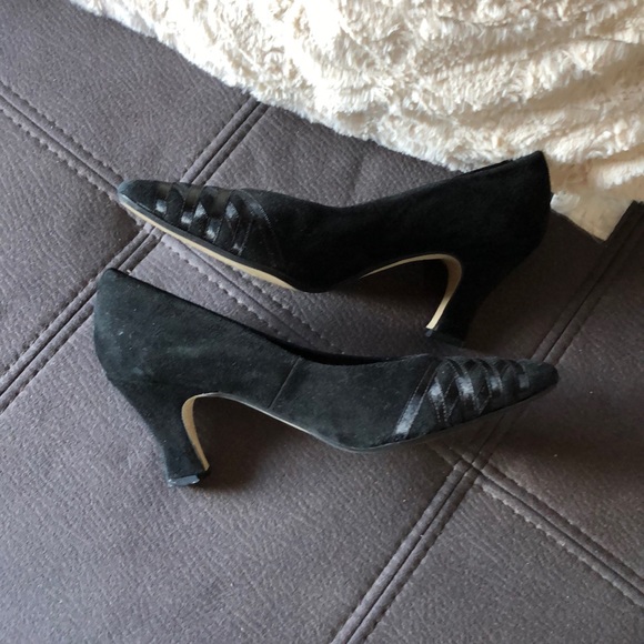 KAREN SCOTT Black Suede Heels S7AA - Picture 5 of 9